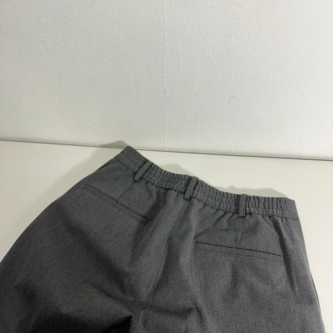 M 드로우핏 진그레이 와이드 테이퍼드핏 투턱 슬랙스 상품이미지7