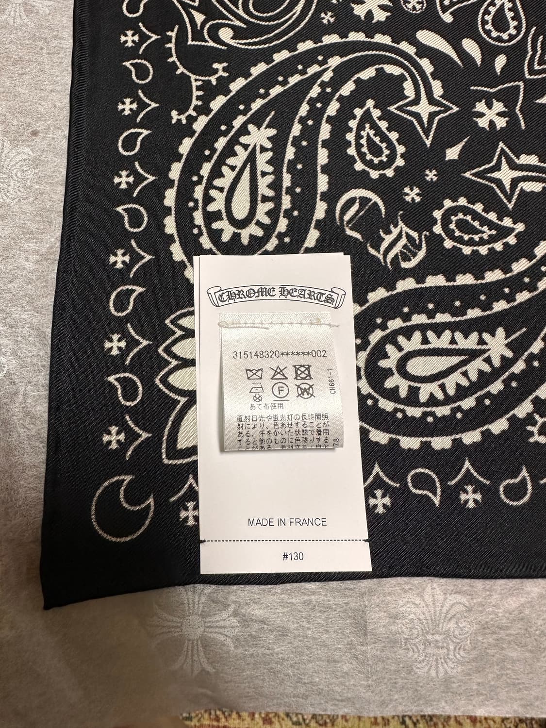 크롬하츠 실크반다나 블랙 상품이미지5