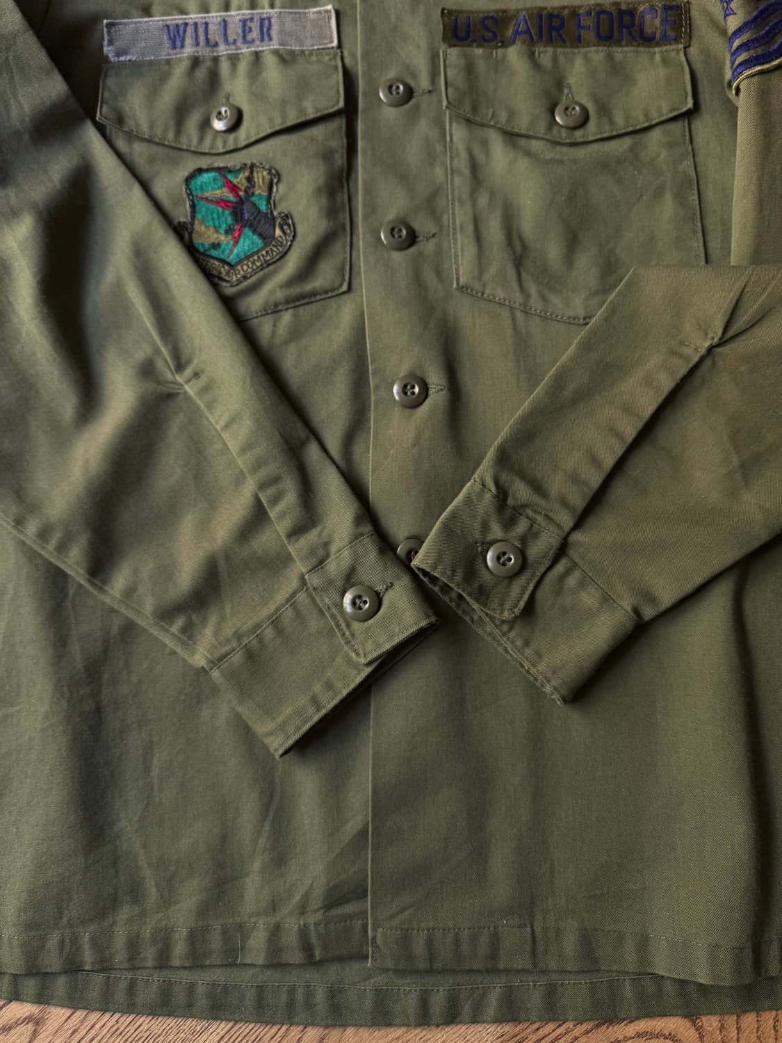 [L]70s 오리지널 U.S AIR FORCE OG-507 밀리터리 셔츠 상품이미지5