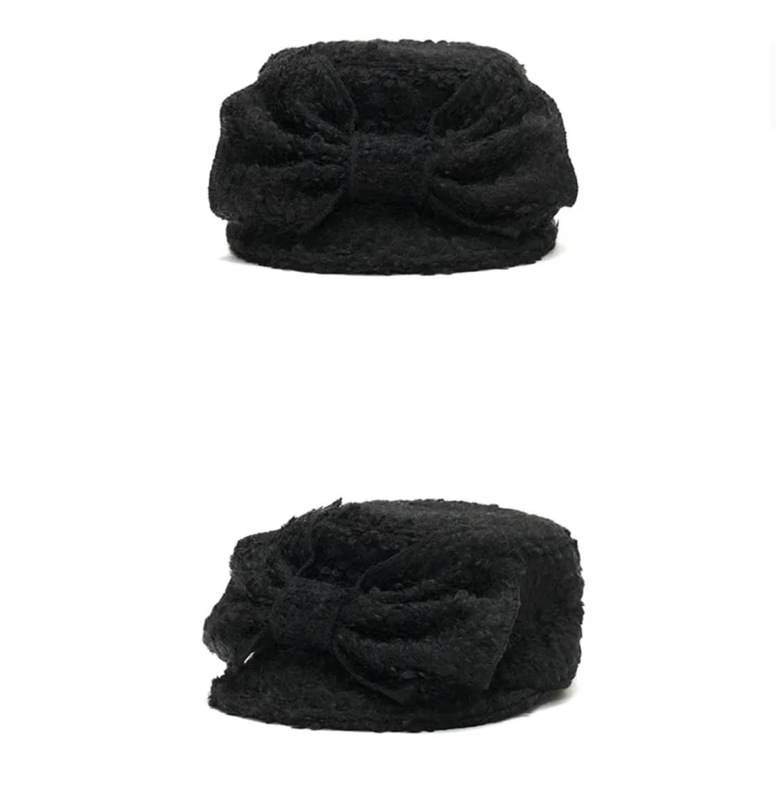 어썸니즈 벨보이 캡 리본 울 블랙 상품이미지2