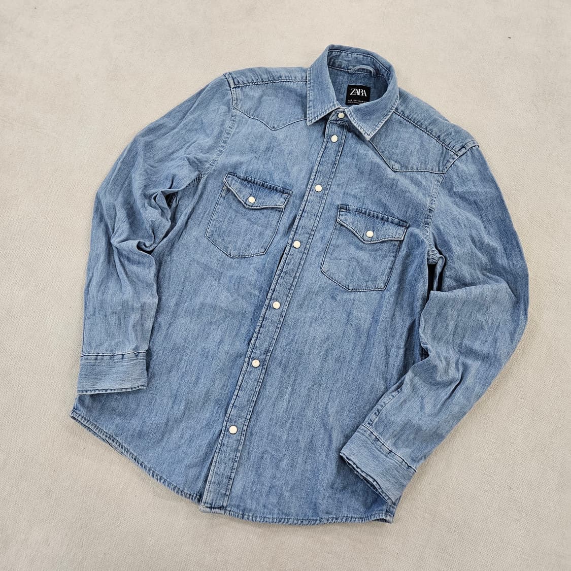 [S] 자라 빈티지 데님 웨스턴 셔츠 0116Y1 상품이미지1