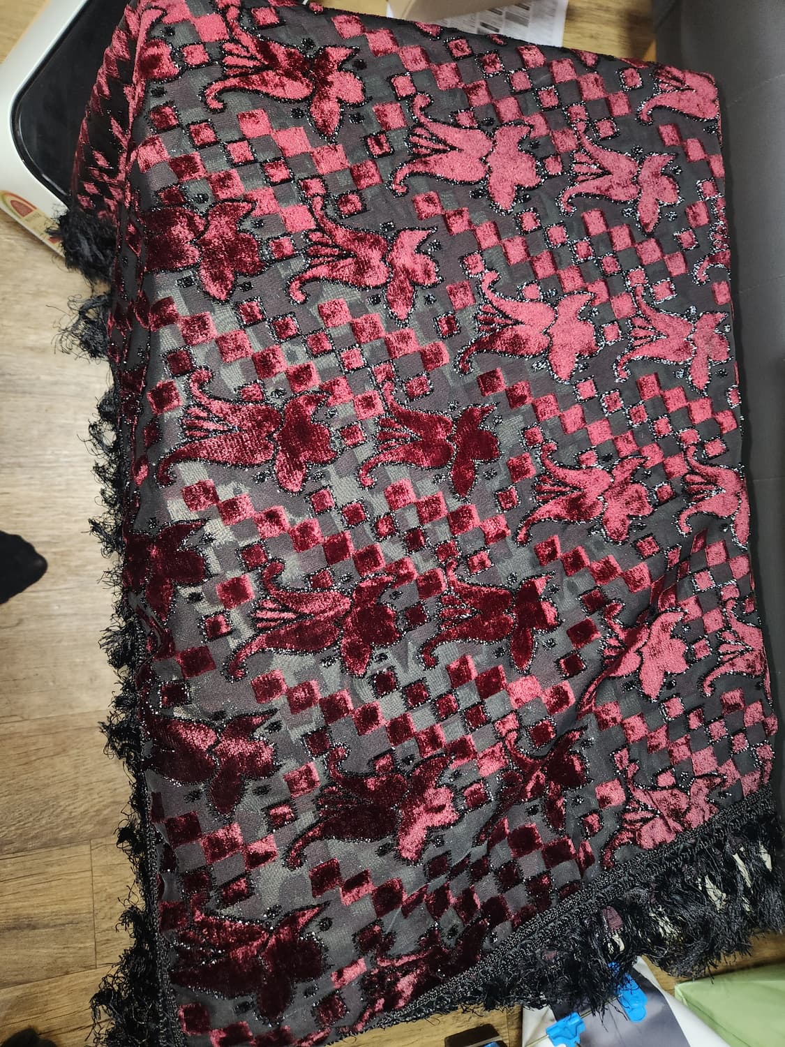 빈티지 복고풍 정사각 솔 머플러 상품이미지1