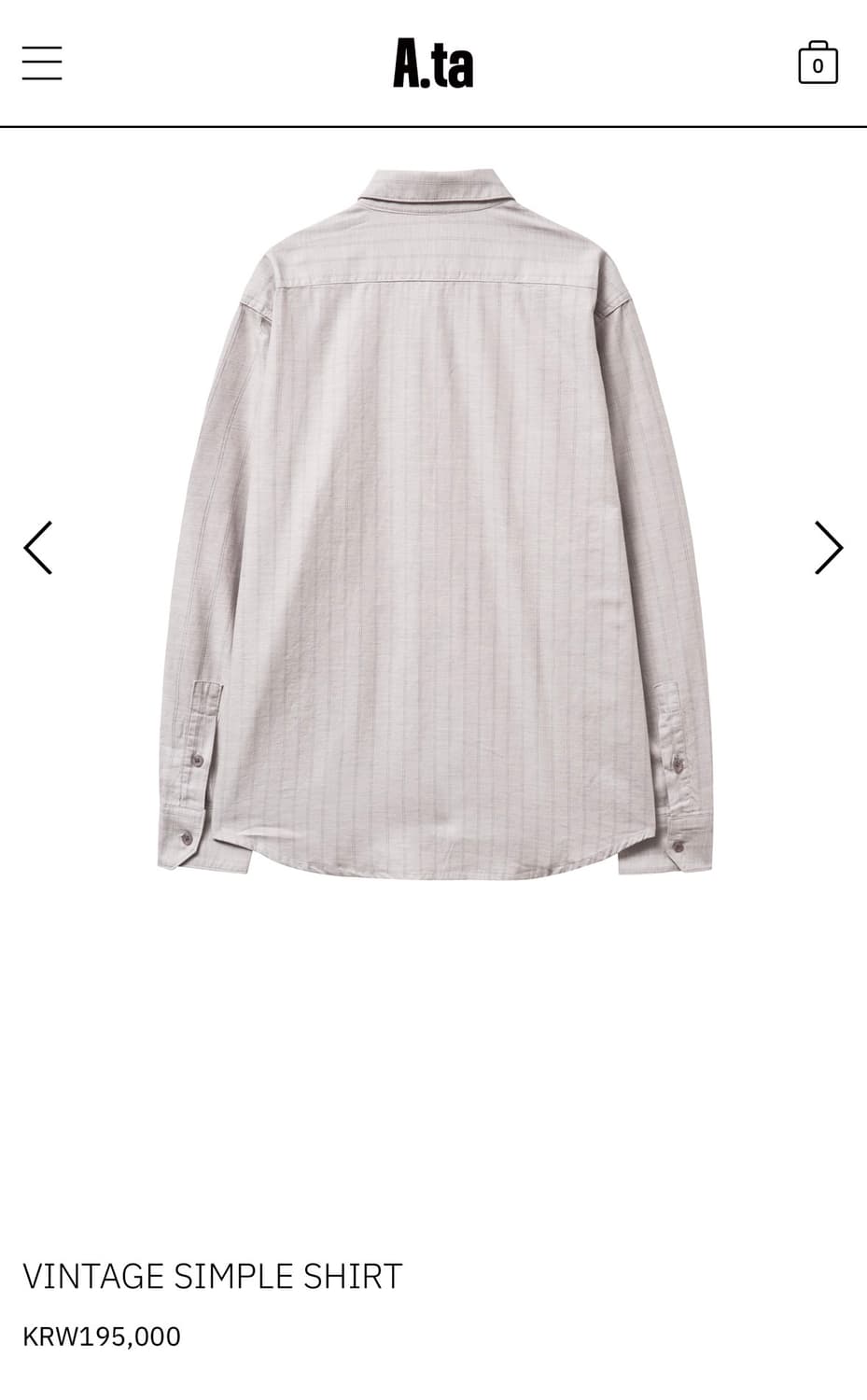 A.ta 에이타 셔츠 빈티지 심플 상품이미지2