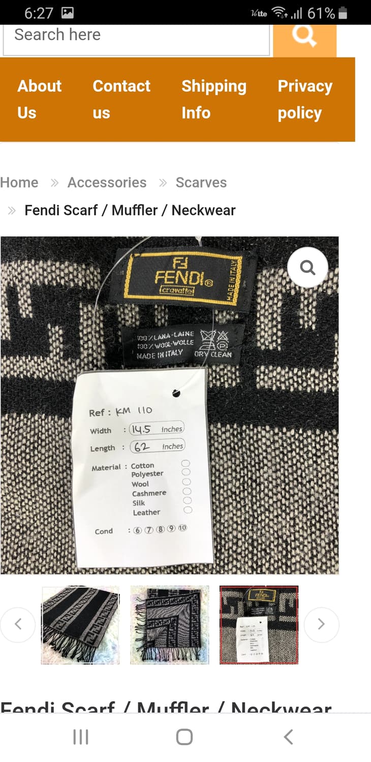 [정품] 펜디 주카 리버시블 울 머플러 상품이미지8