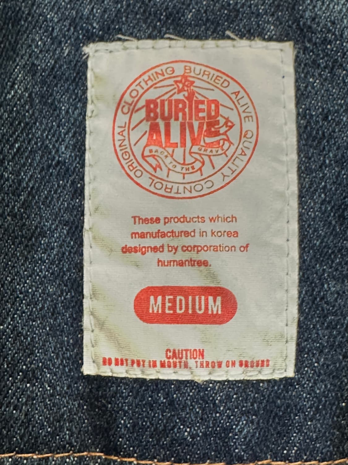 베리드얼라이브 데님 가죽 배색 자켓 M 상품이미지8