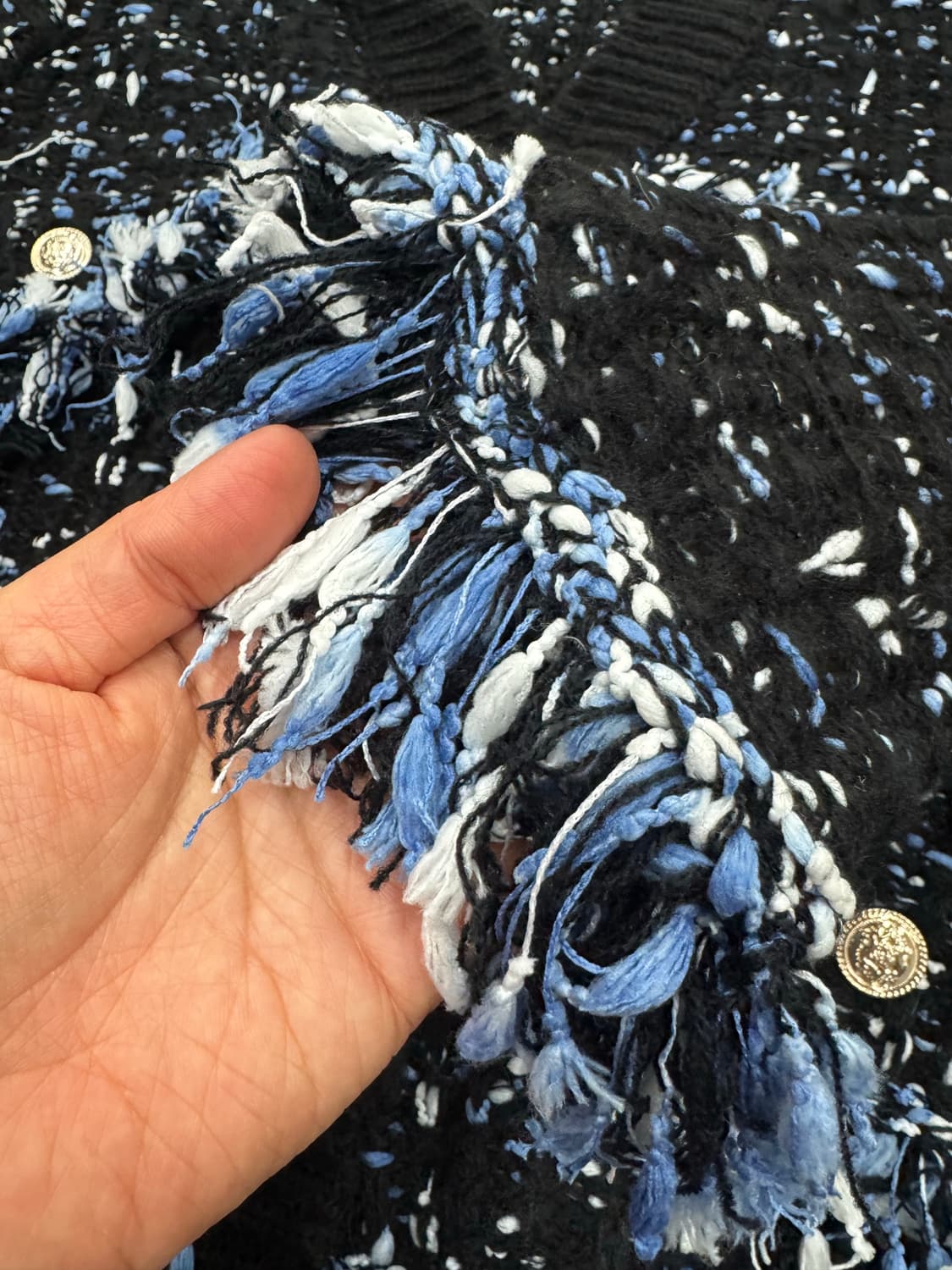 새제품 프린지 트위드 니트 가디건 상품이미지3