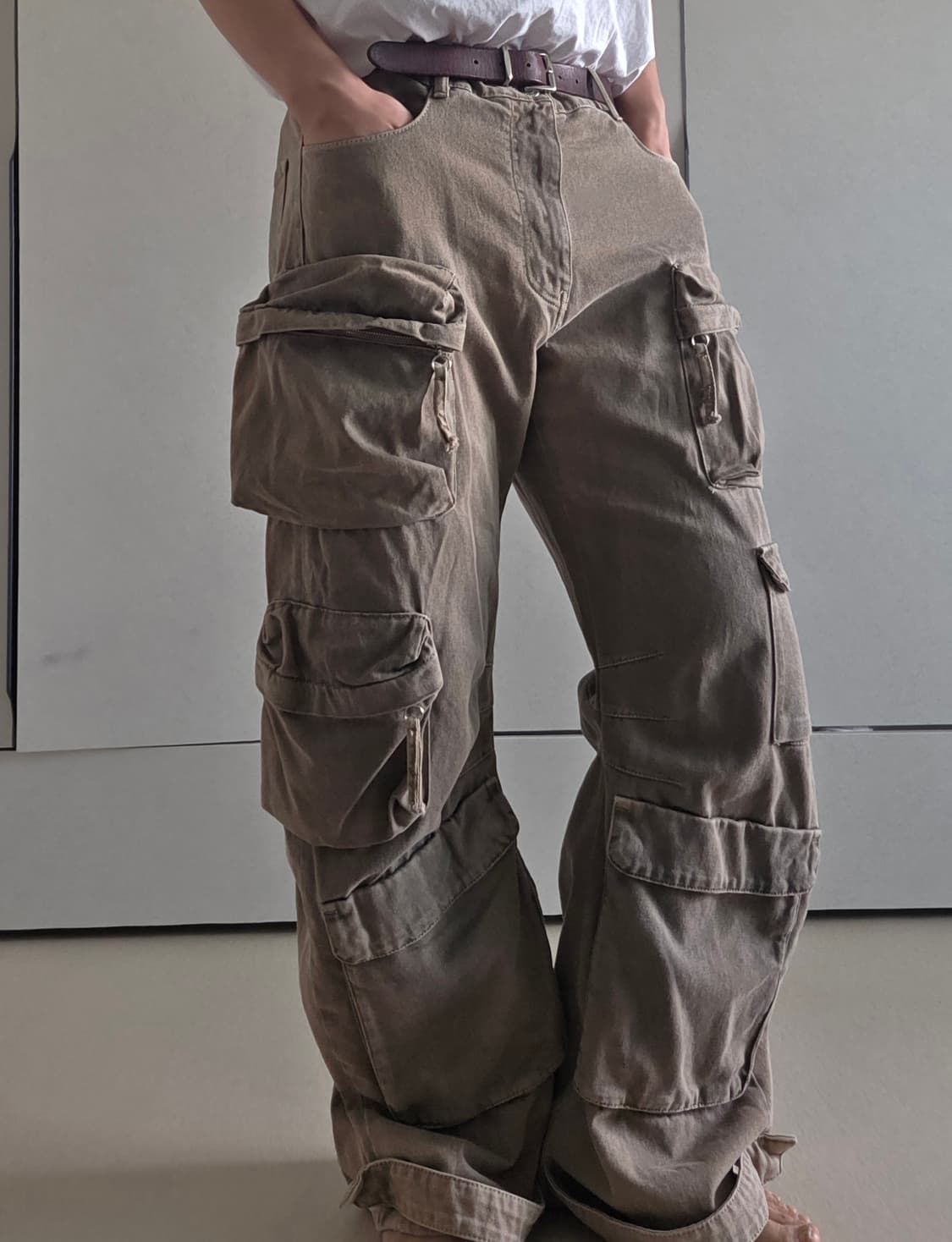 자라 유틸리티 카고 진 다크 샌드 상품이미지5