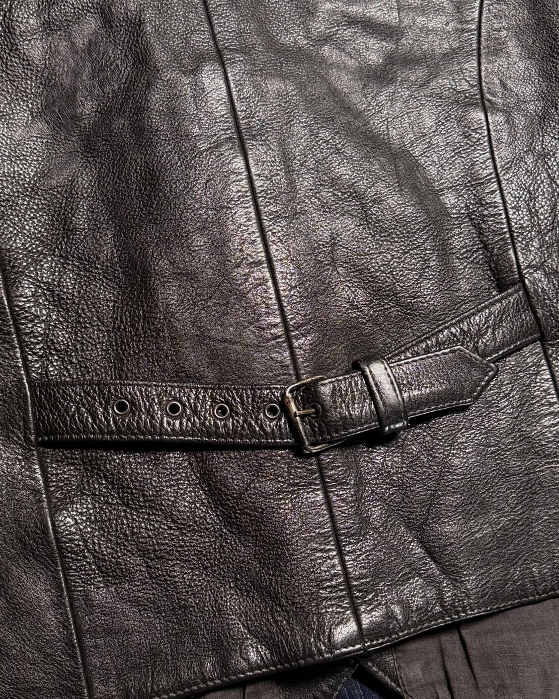 80-90‘s 유럽 빈티지 카우하이드 플라잉 베스트 M 상품이미지6