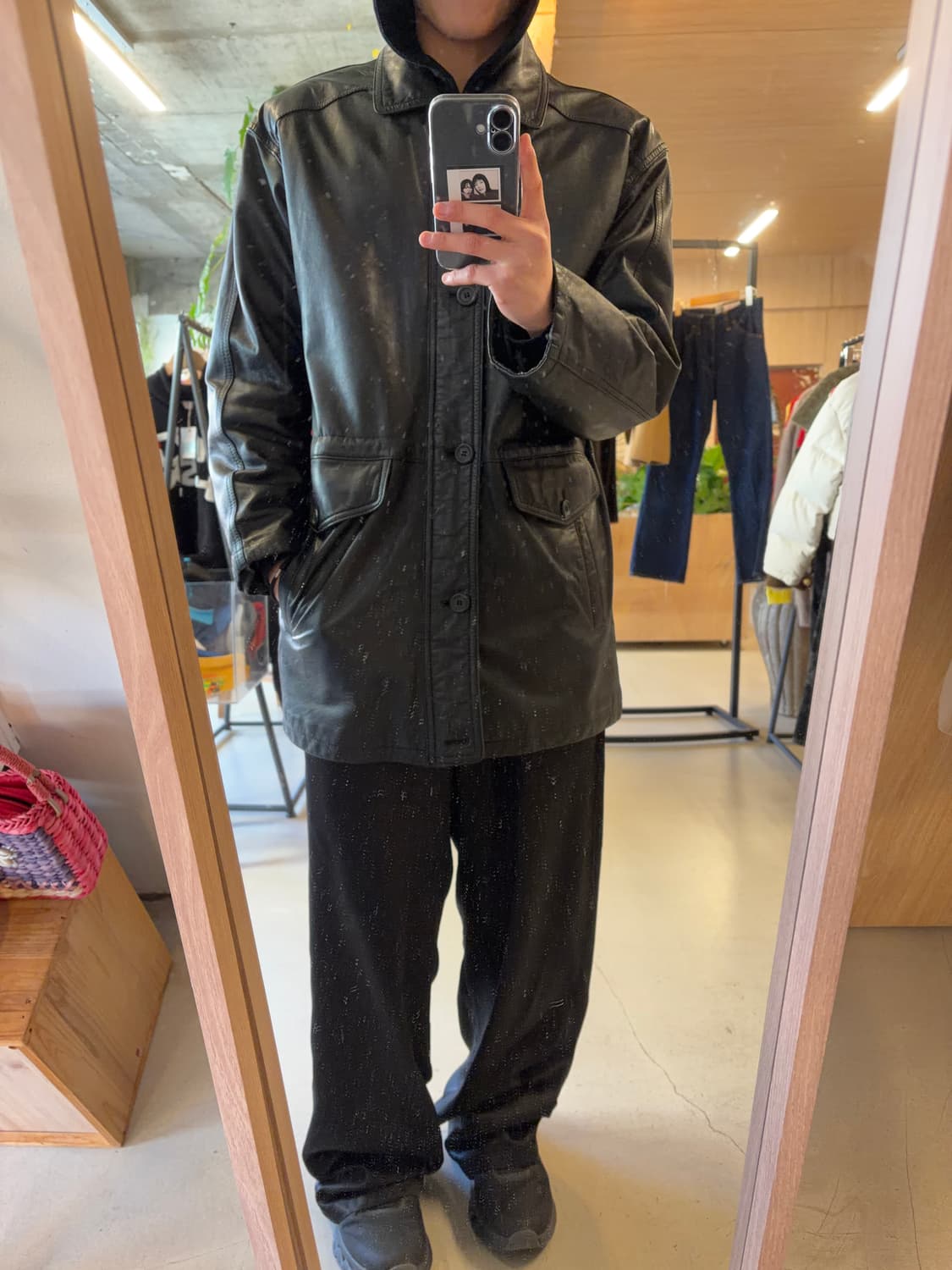 빈티지 레더 코트 (L) 상품이미지5