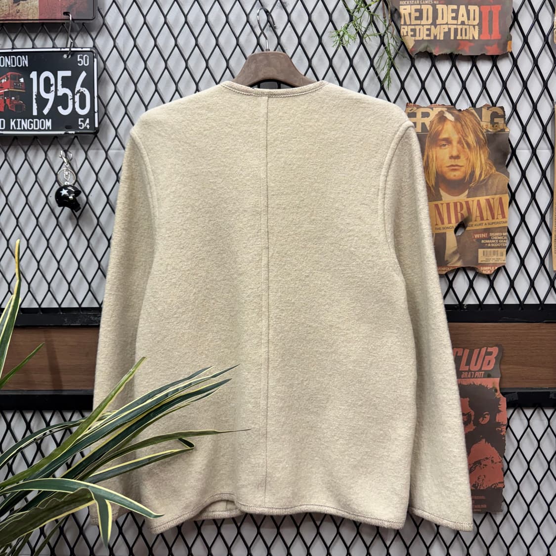 USA VINTAGE 울 가디건 전면 투포켓 포인트 아이보리 상품이미지2