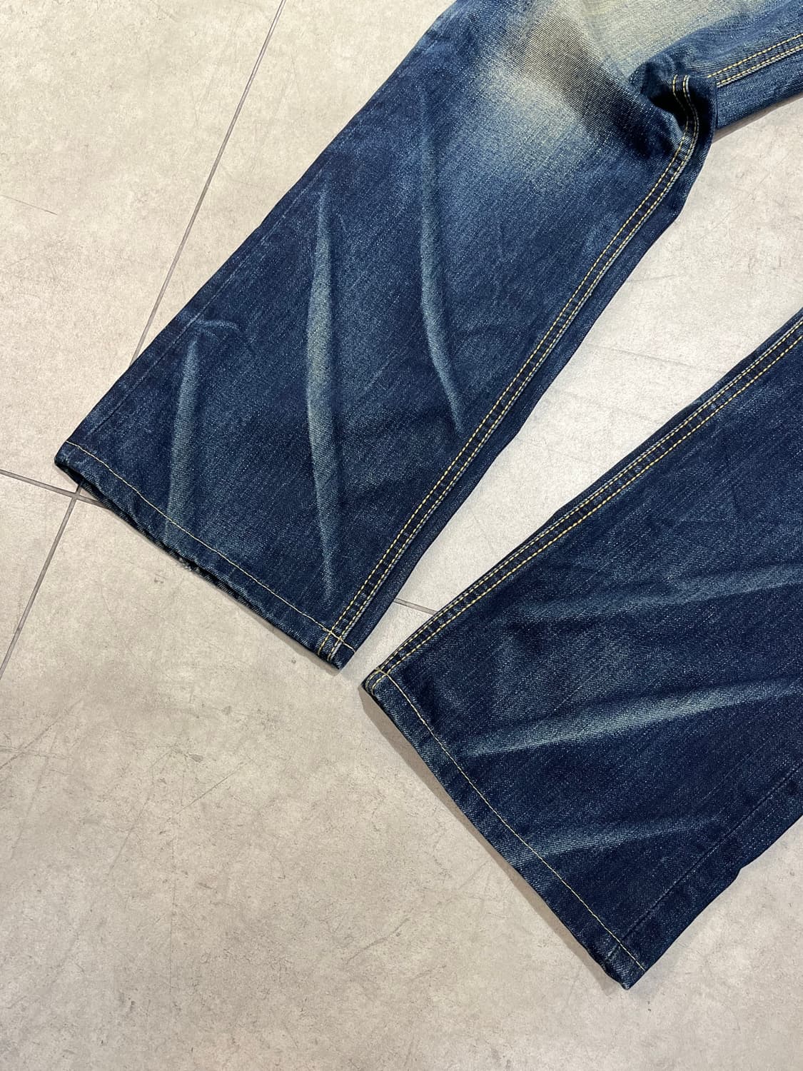 일본 빈티지 Lolita jeans 락펑크 지퍼 와이드 데님 팬츠  상품이미지2