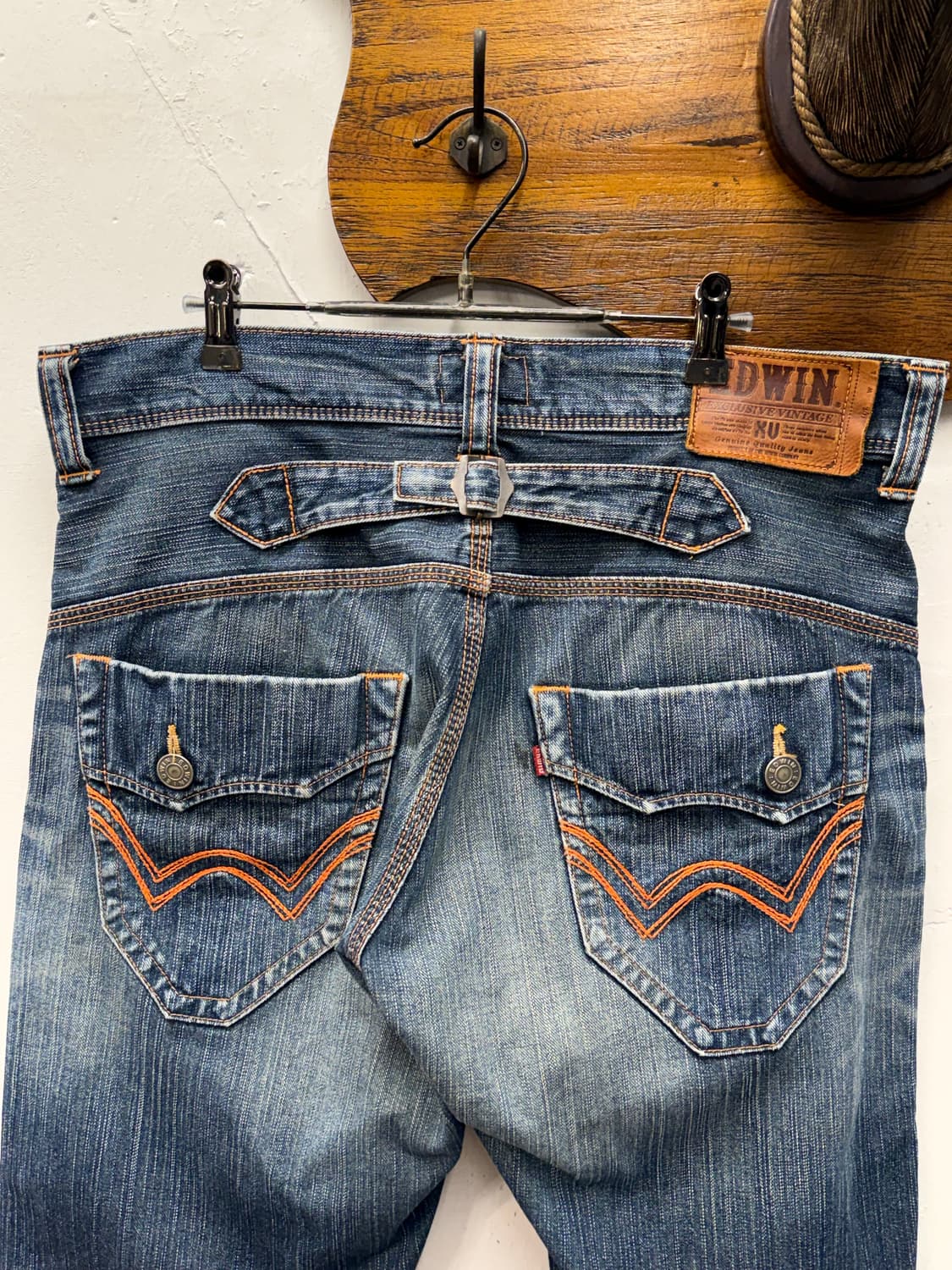 Edwin Western Cinch Back Denim Shorts 상품이미지1