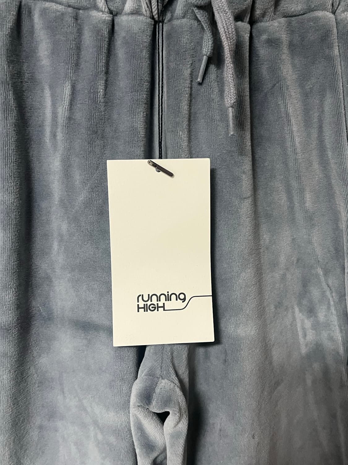 러닝하이 프린지 엠브로더리 벨벳 슬림 팬츠 [블루 그레이] 상품이미지4