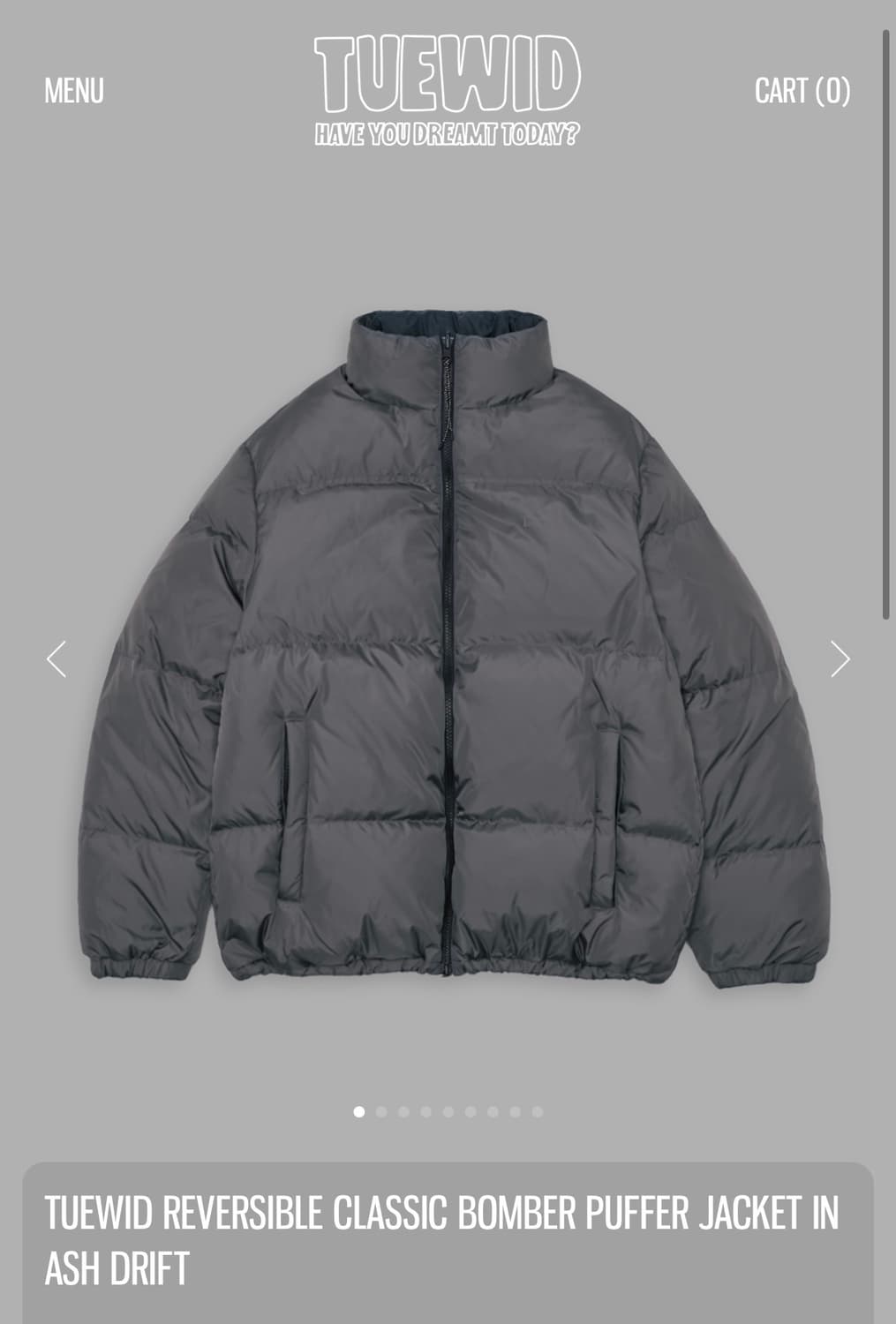 tuewid 트위드 트위드 리버시블 패딩 봄버 자켓 애쉬 상품이미지1