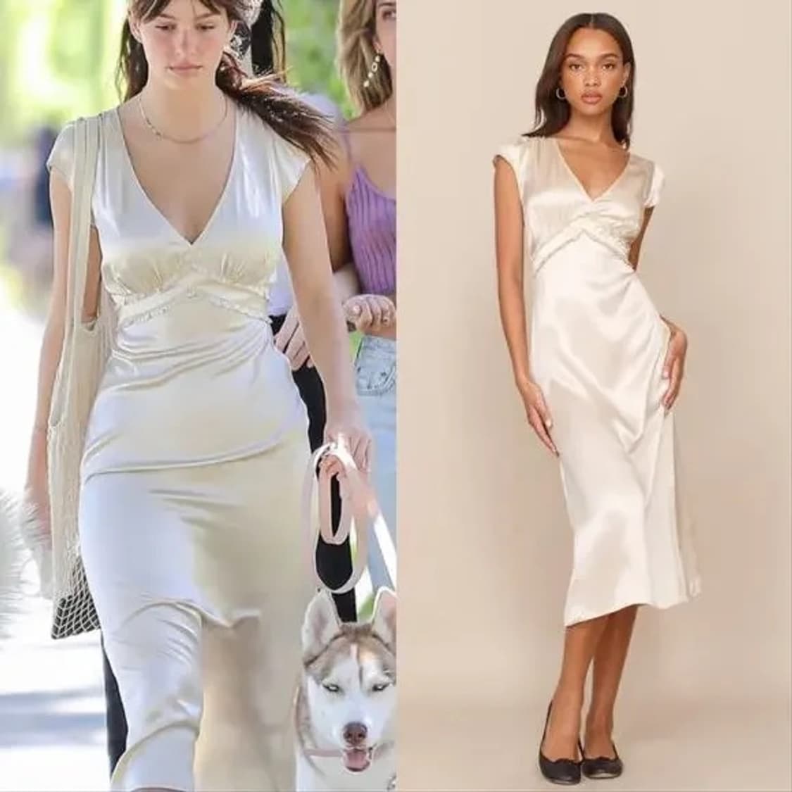 리포메이션 kaye 실크 미디 원피스 상품이미지1