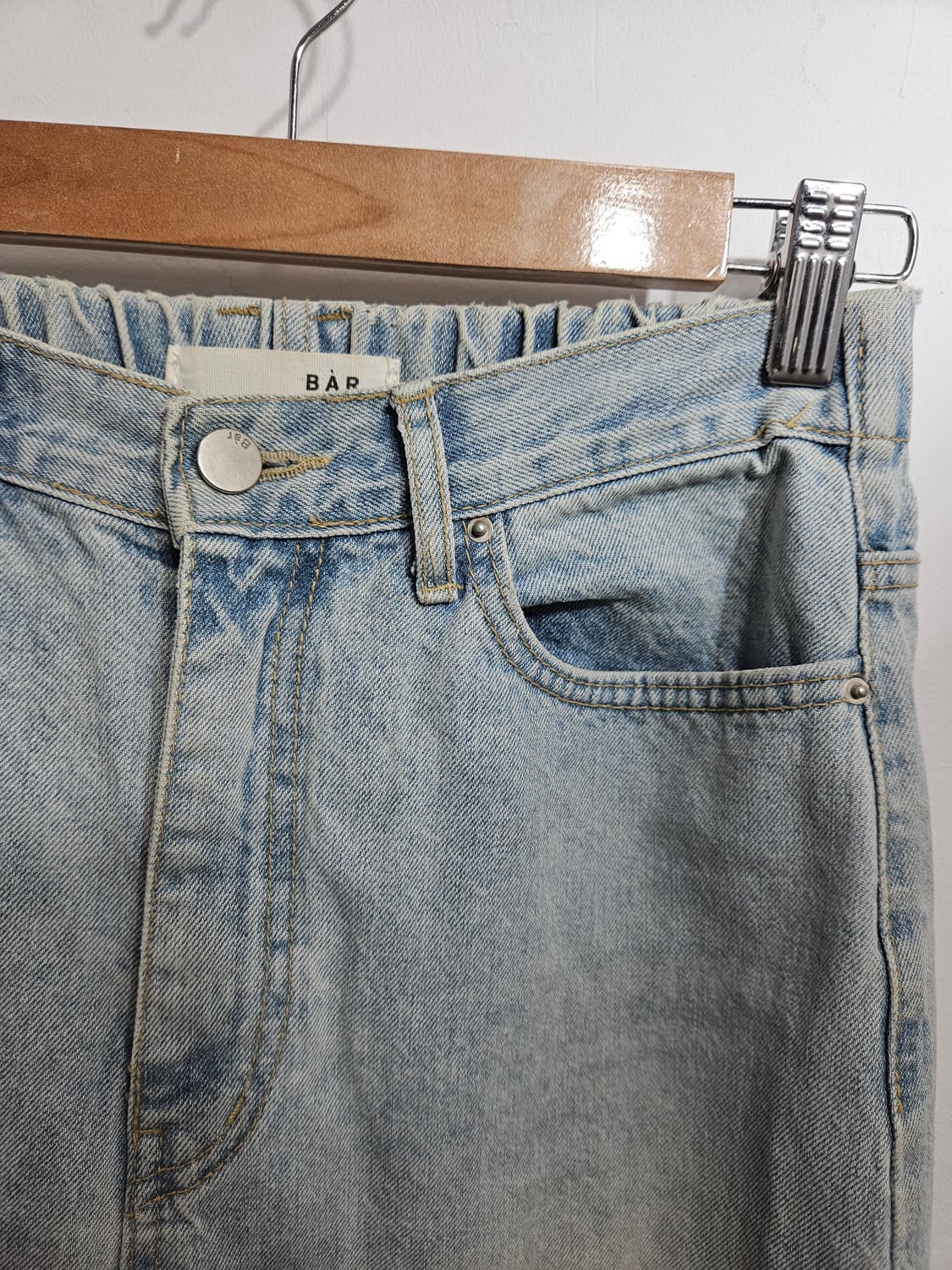 뒷밴딩와이드 아이스 데닝 팬츠 M 상품이미지2