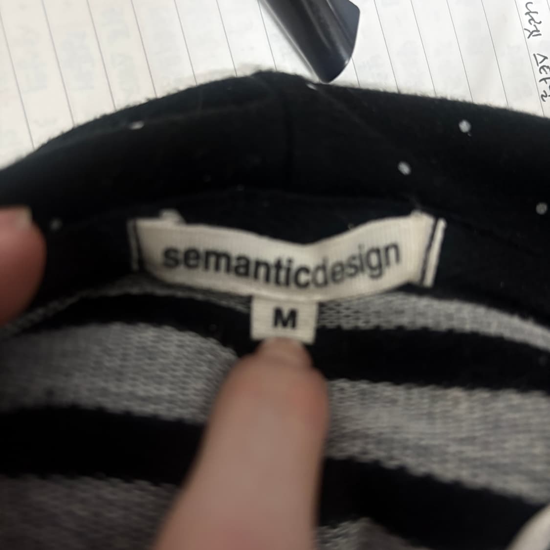 세만틱 디자인 스트라이프 후드집업 상품이미지5