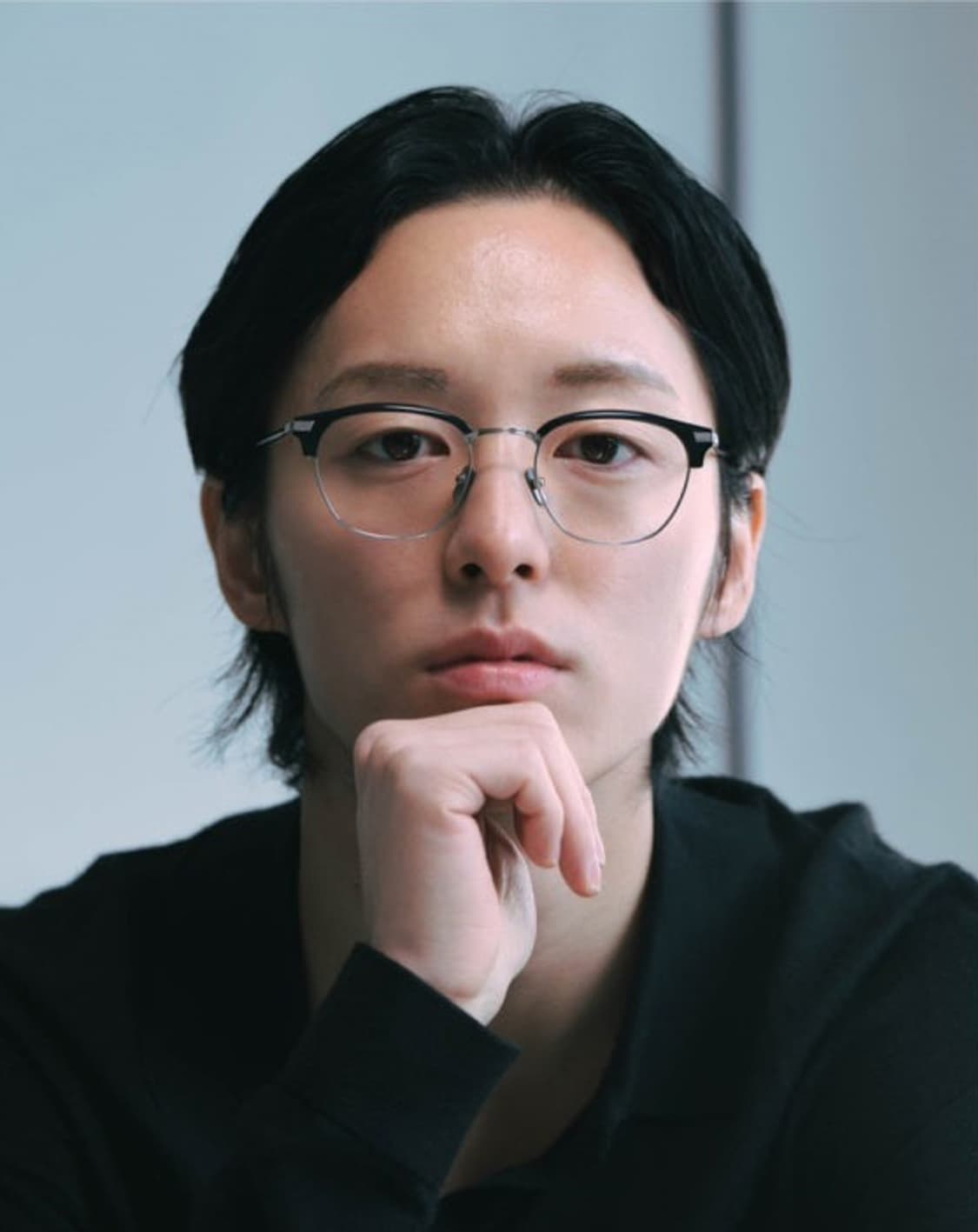 HKEW 스틸 하은테 안경 연예인 남자 하금테 메탈 실버 상품이미지1