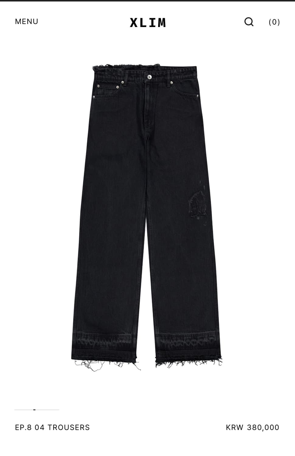 (중고/L xlim ep8 04 trousers 블랙 L 상품이미지1