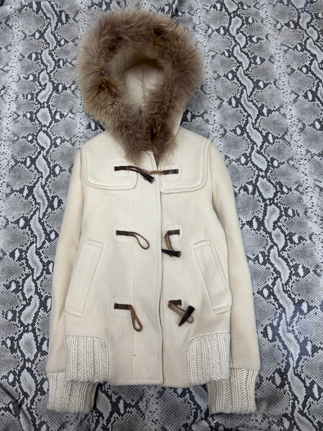 Mori Girl Mood Y2K Fur Hoodie Wool Ivory 상품이미지4