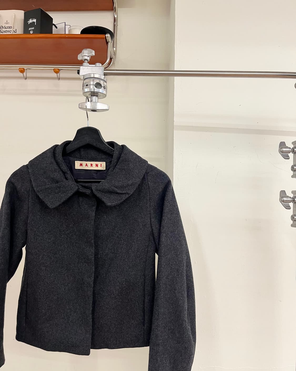 마르니 차콜 울 블랜드 오버사이즈 칼라 자켓 상품이미지4