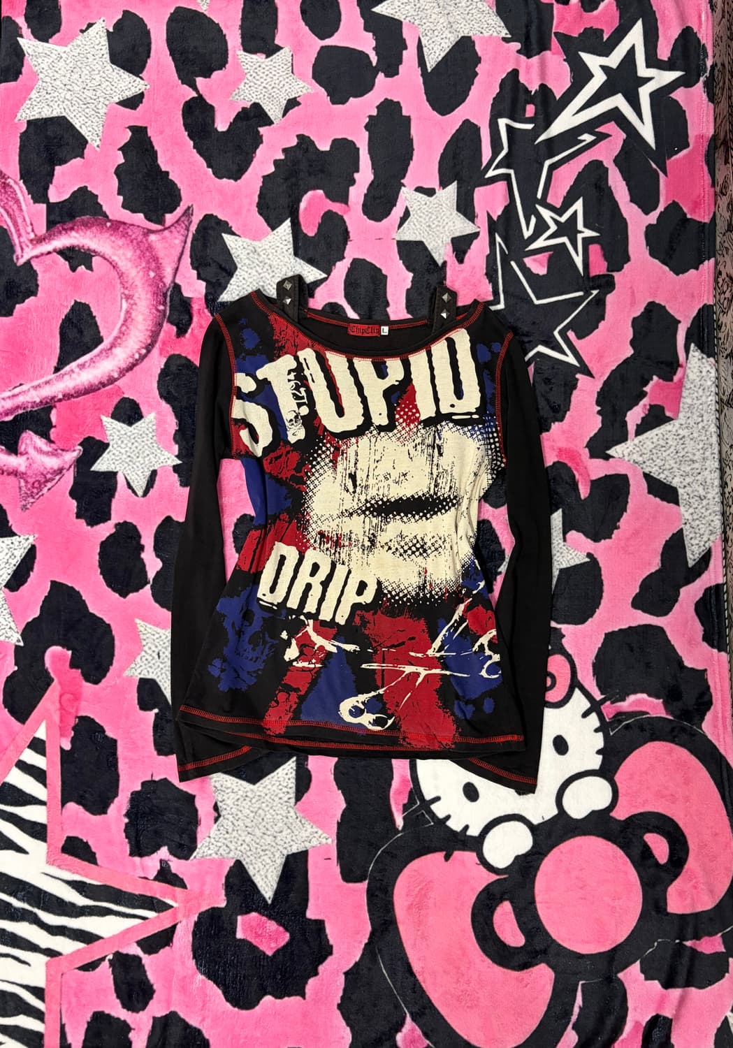 Y2K CHIPCLIP PUNK off-shoulder 상품이미지1