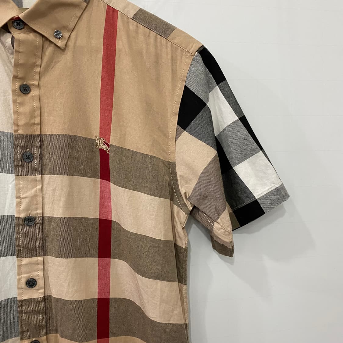 여성용 버버리 체크 반팔셔츠(M) 상품이미지3