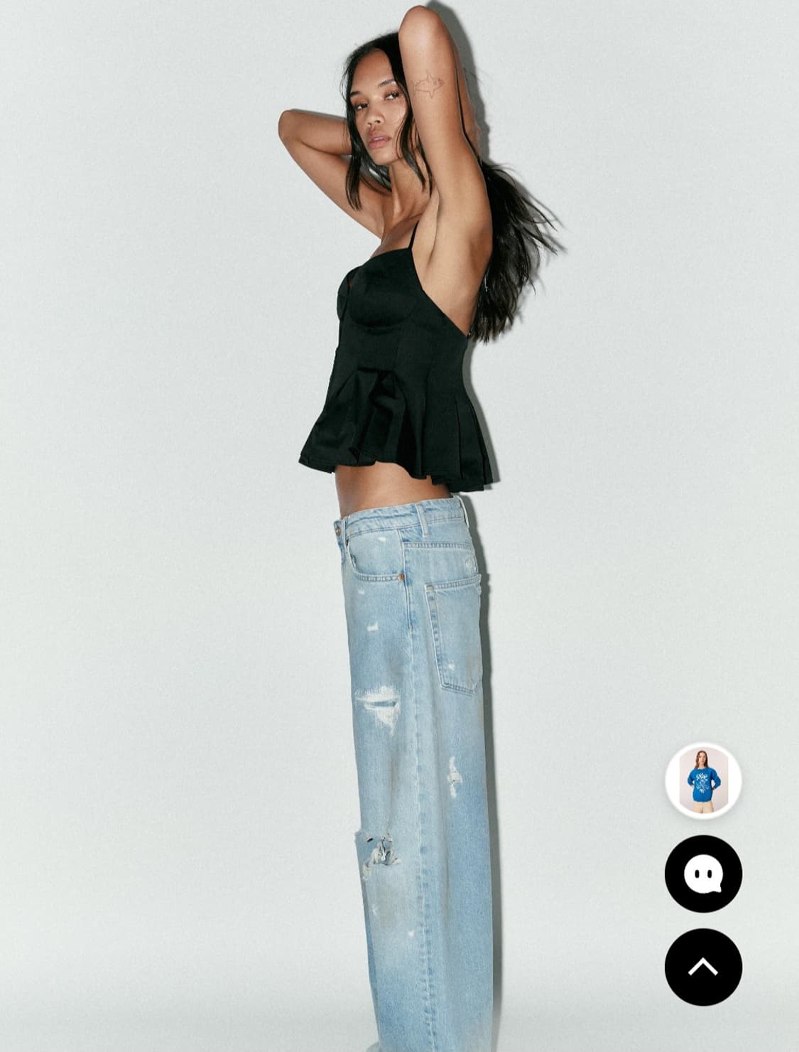 ZARA 포플린 크롭트 탑 상품이미지3