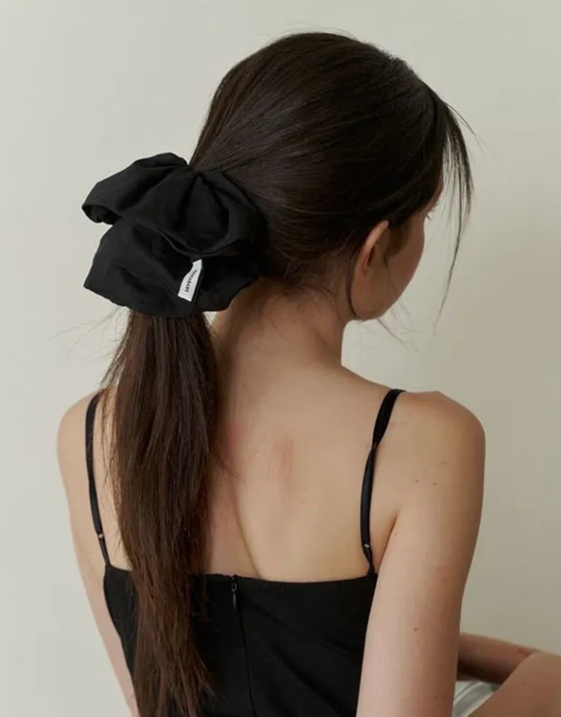 카인더베이비 basic silky 베이직 실키 코튼 블랙 스크런치 슈슈  상품이미지1