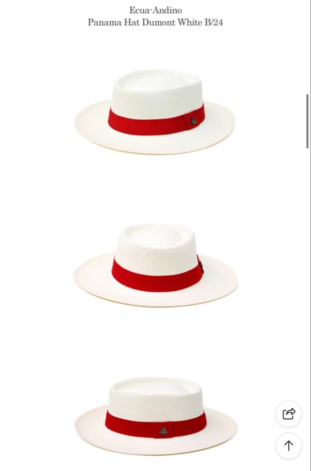에콴디노 파나마햇 (정품) 화이트 S사이즈 상품이미지2