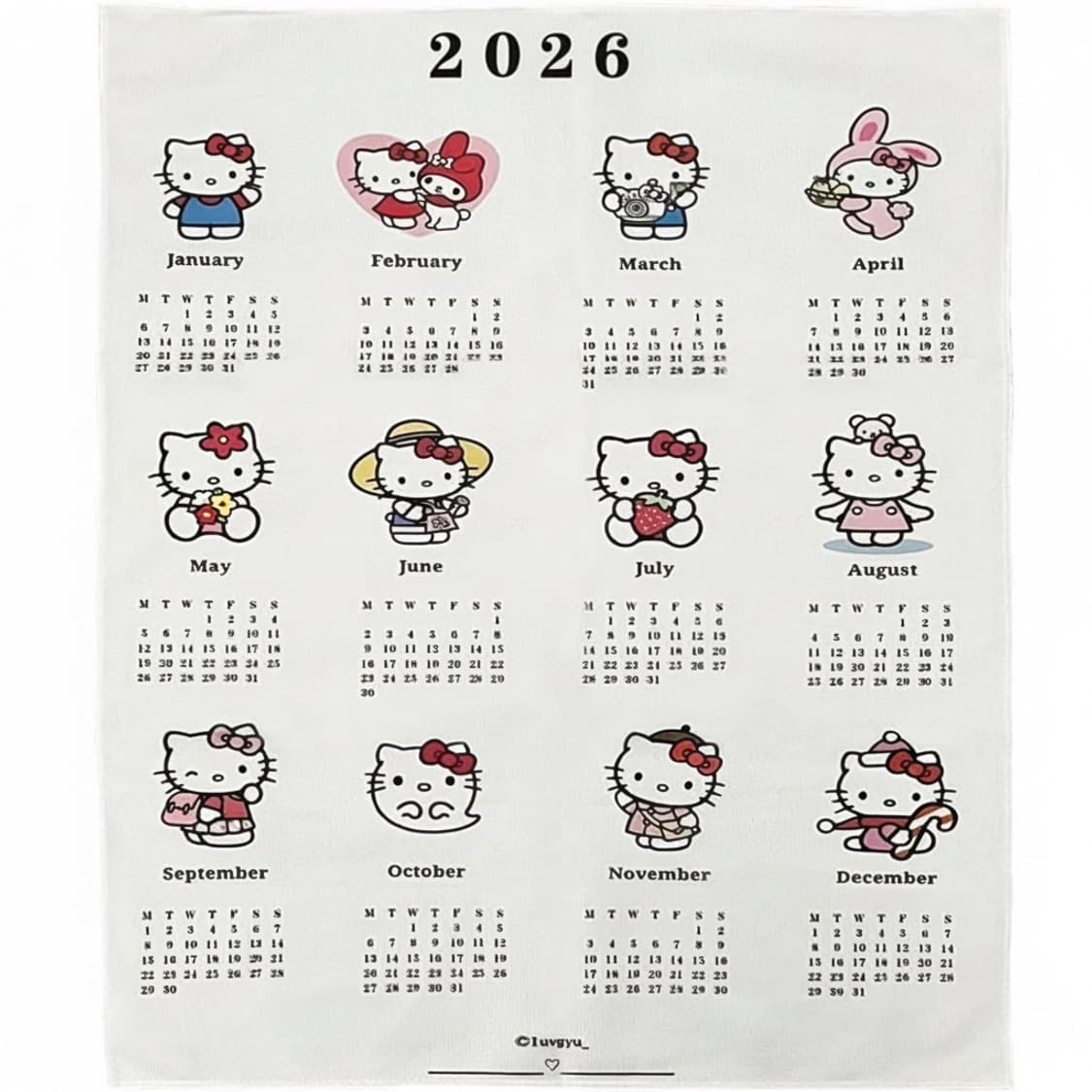 2026 헬로키티 패브릭 달력 상품이미지1