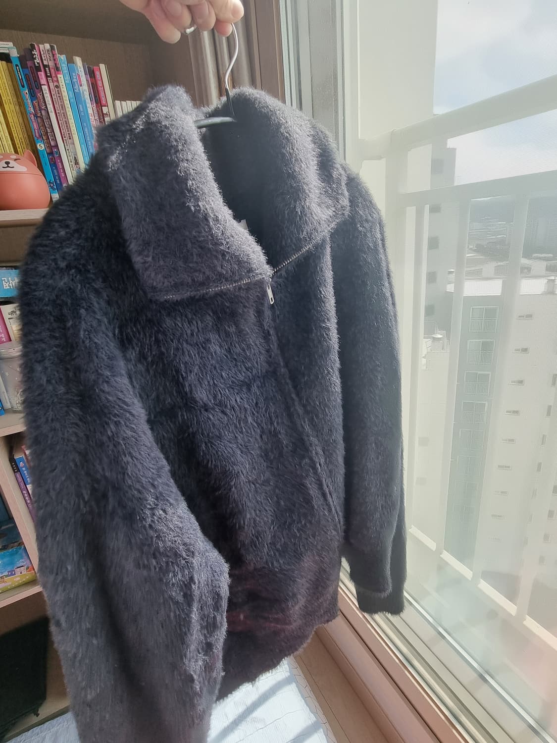 노매뉴얼 HIGH NECK HAIRY KNIT ZIP-UP -DUSK 상품이미지4