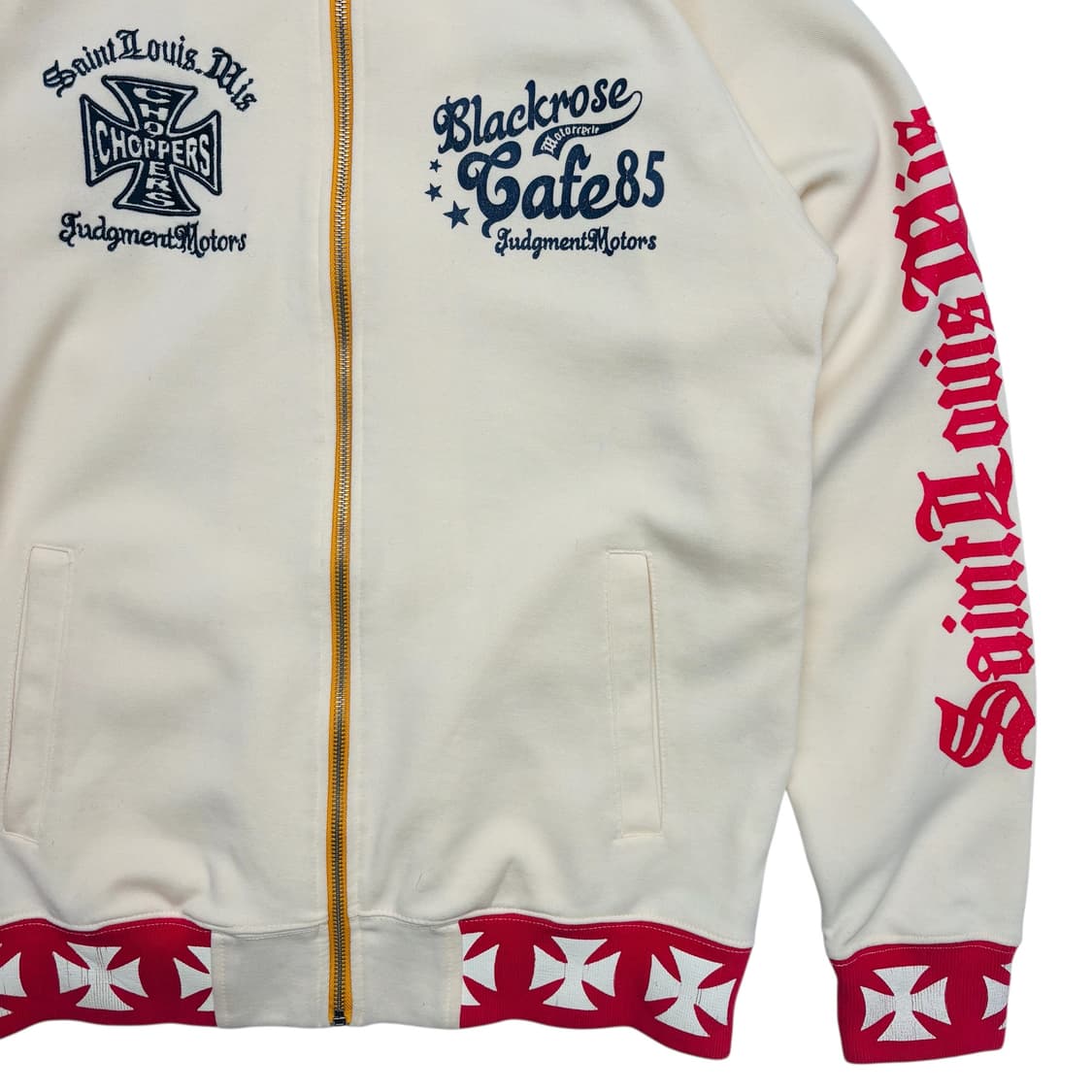 일본 빈티지 펑크 화이트 트랙탑 져지 L 상품이미지3