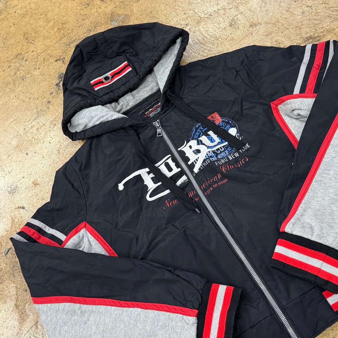 후부 블랙 레드 레이싱 자켓  상품이미지1