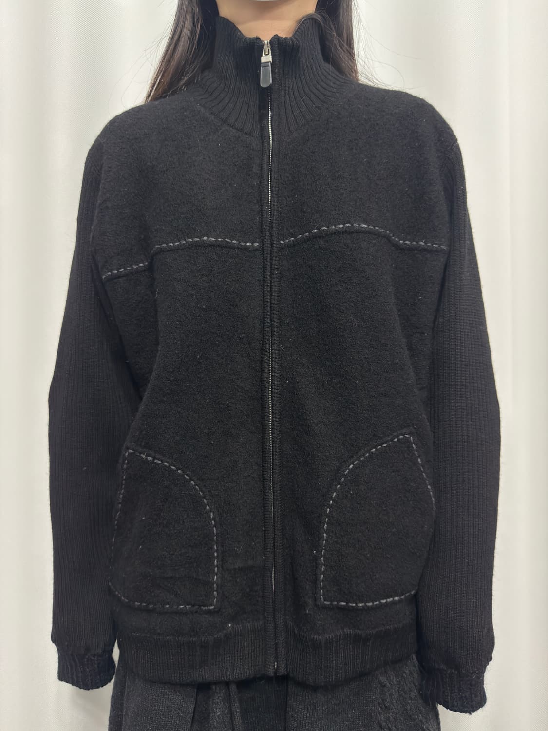 stitch knit zipup 상품이미지1