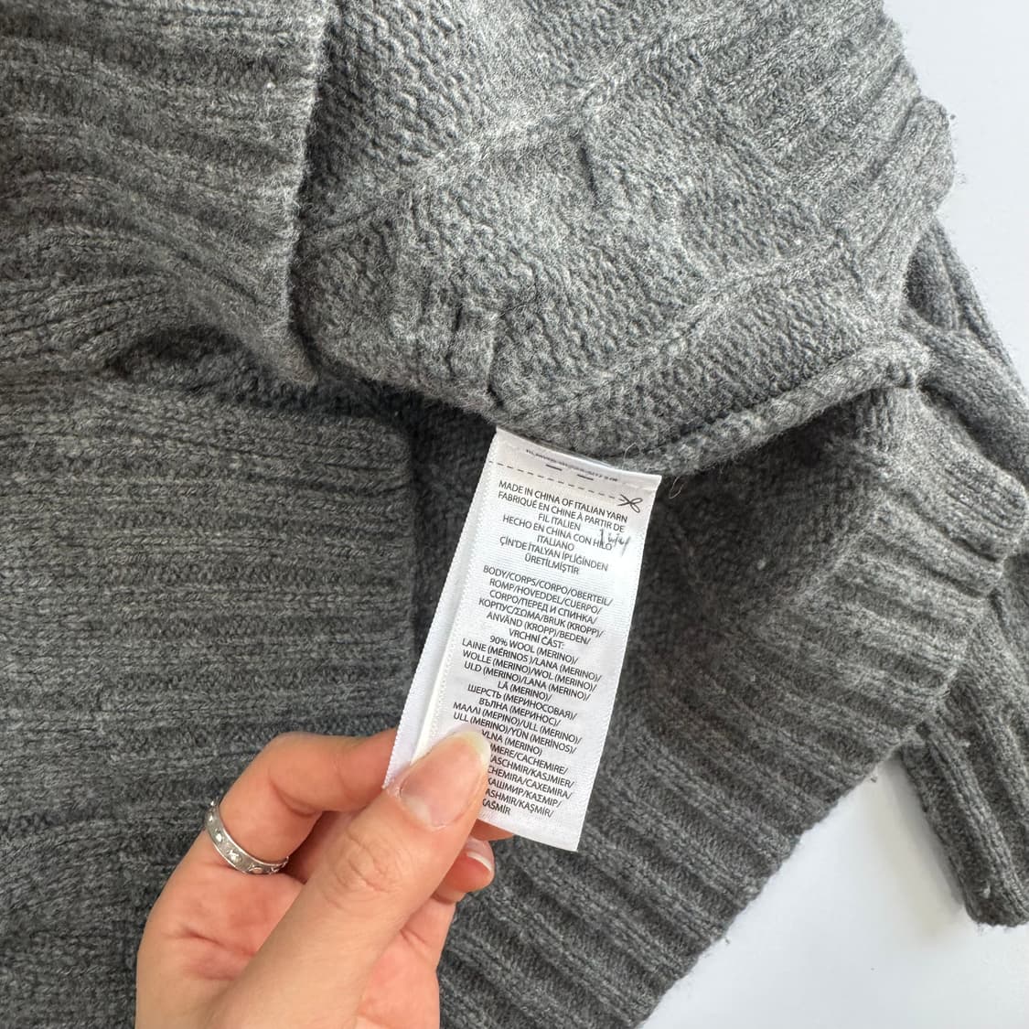 Polo 폴로 화이트 포니 그레이 케이블 니트 상품이미지6