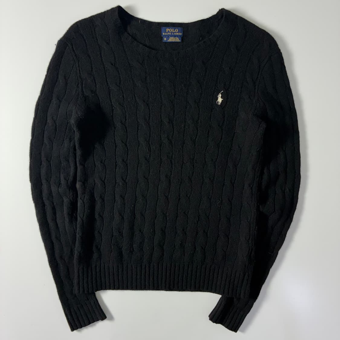 Polo 폴로 랄프로렌 우먼스 캐시미어 블랙 케이블 니트 상품이미지1