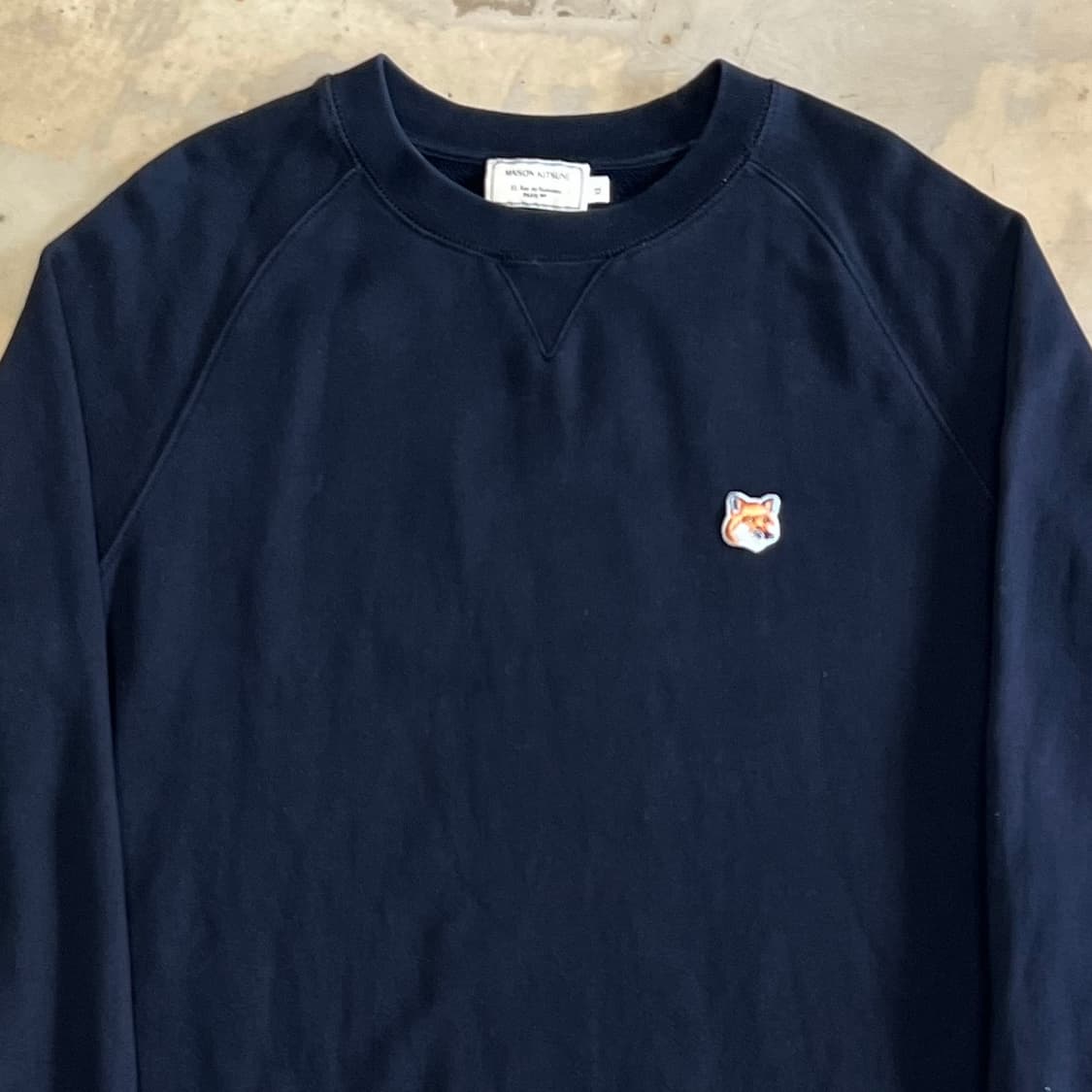 XL 메종키츠네 폭스헤드 블랙 맨투맨 상품이미지1