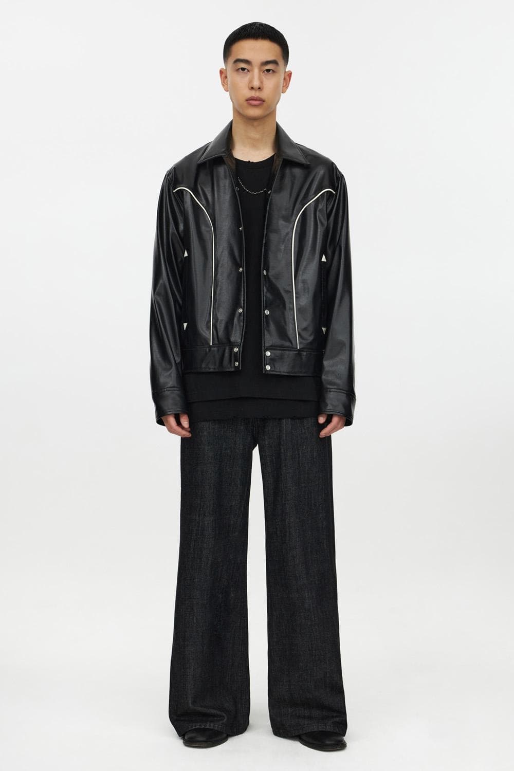 Youth 유스 블랙 faux 레더 자켓 민트급 (moon/M) 상품이미지1