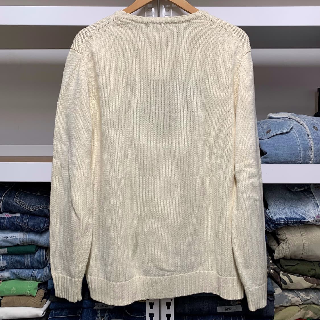 [L] 폴로 랄프로렌 성조기 자카드 니트 화이트 상품이미지3