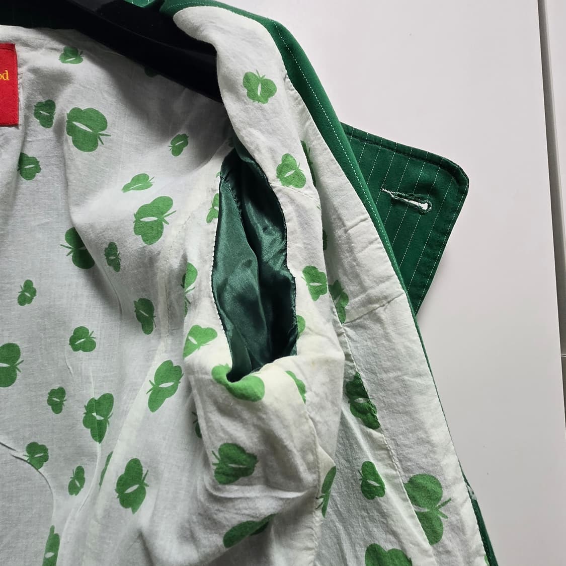 빈티지 비비안웨스트우드 레드라벨 그린 스트라이프 자켓 38사이즈 상품이미지8