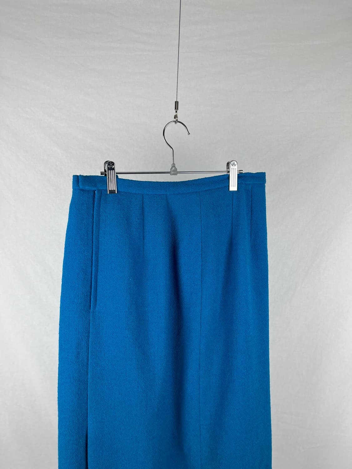 Vintage 부클 원단 파스텔 블루 미디스커트 상품이미지4