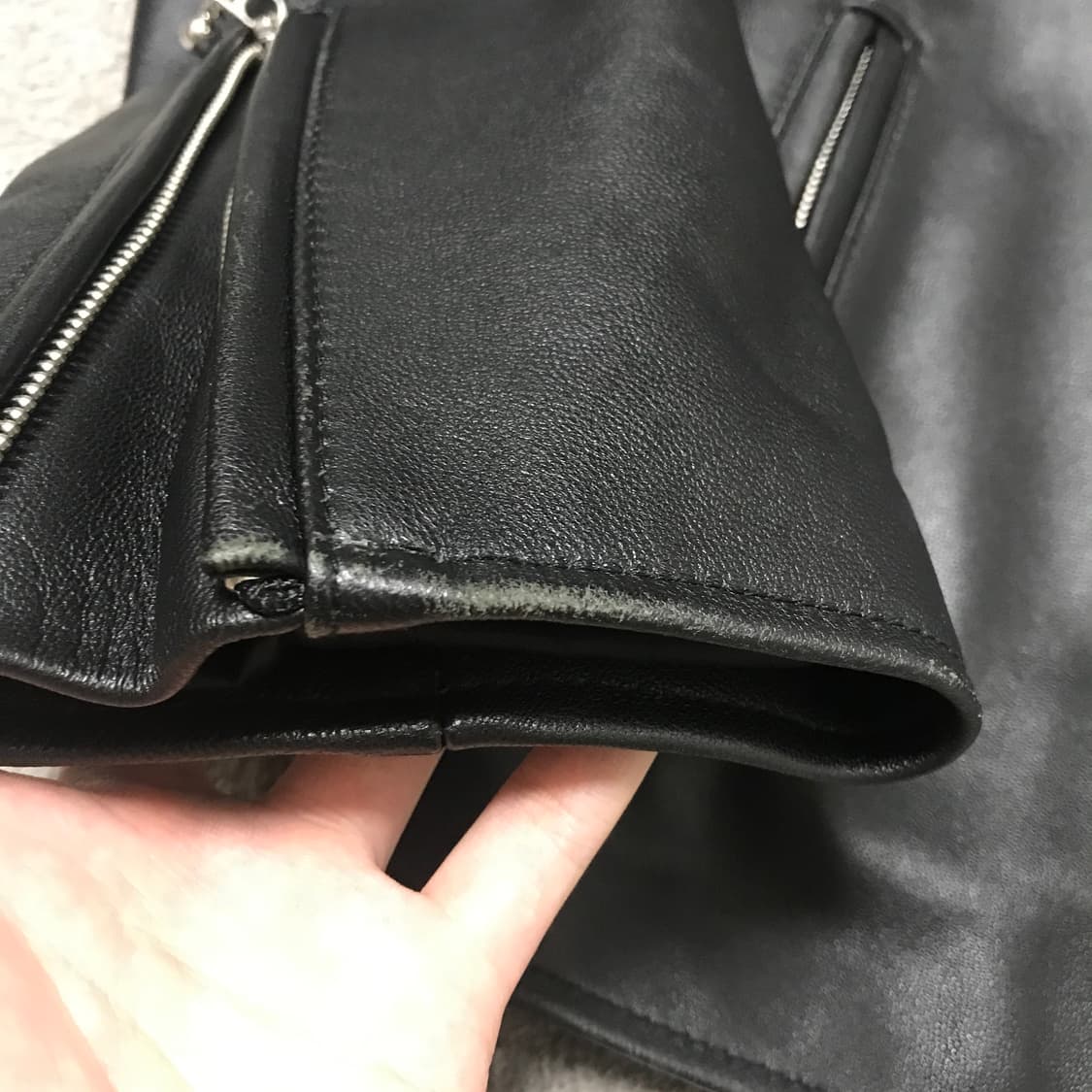 에이징CCC 차이나카라 램스킨 가죽 자켓 XL사이즈 상품이미지4