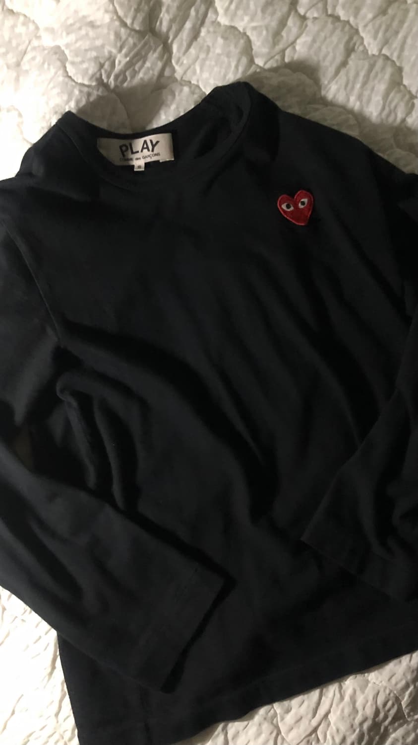 꼼데가르송 롱슬리브 티셔츠 블랙 판매 상품이미지1