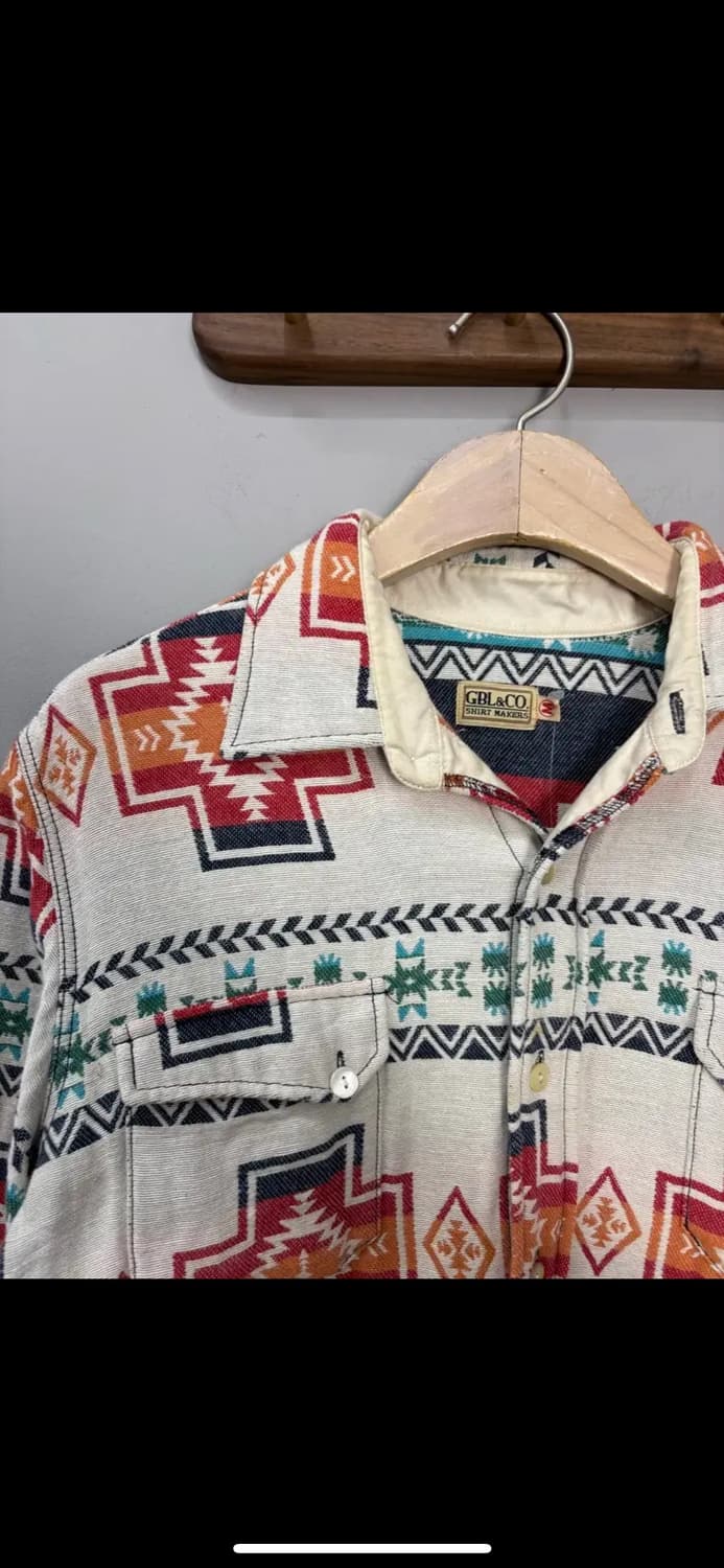 빈티지 웨스턴 패턴 셔츠 H1639 상품이미지4