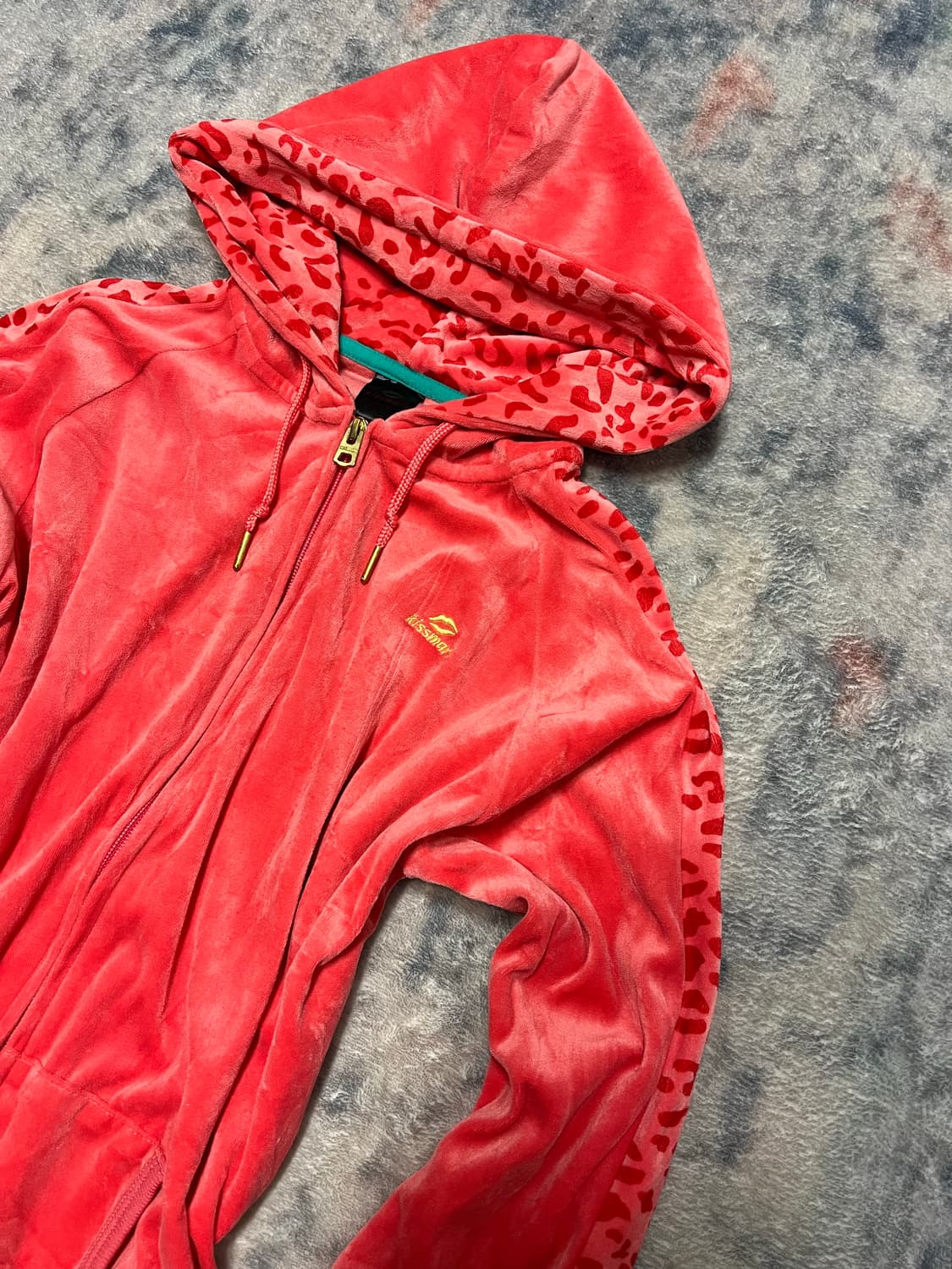 Kissmark 00s gal pink leopard velour hoo 상품이미지4