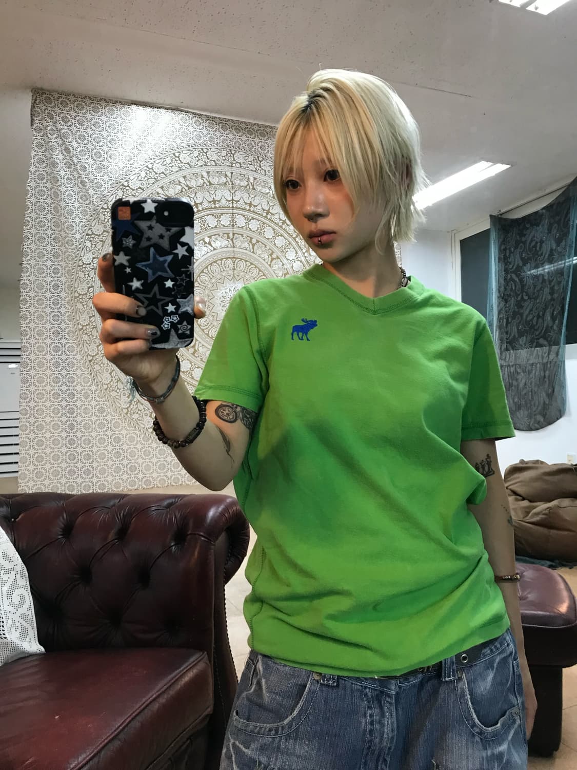 아베크롬비 여성 브이넥 반팔 티  상품이미지1