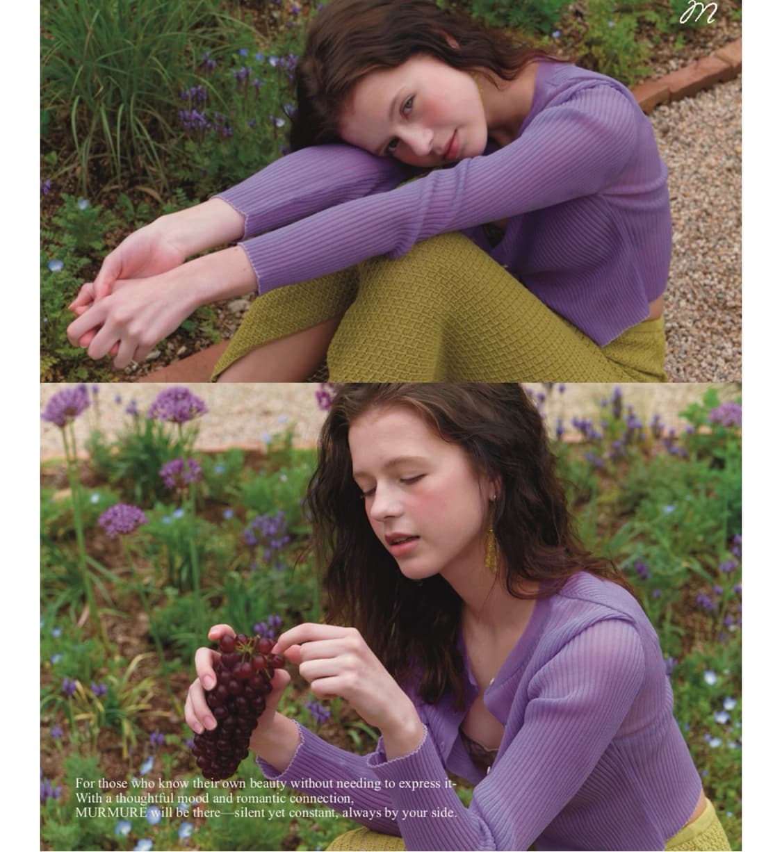 [새상품] 뮈르뮈르 유센 글로시 시어 니트 가디건 ivory 상품이미지7