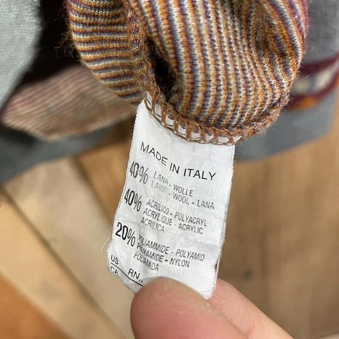 베네통 울 카라 니트 made in ITALY (L)  상품이미지5