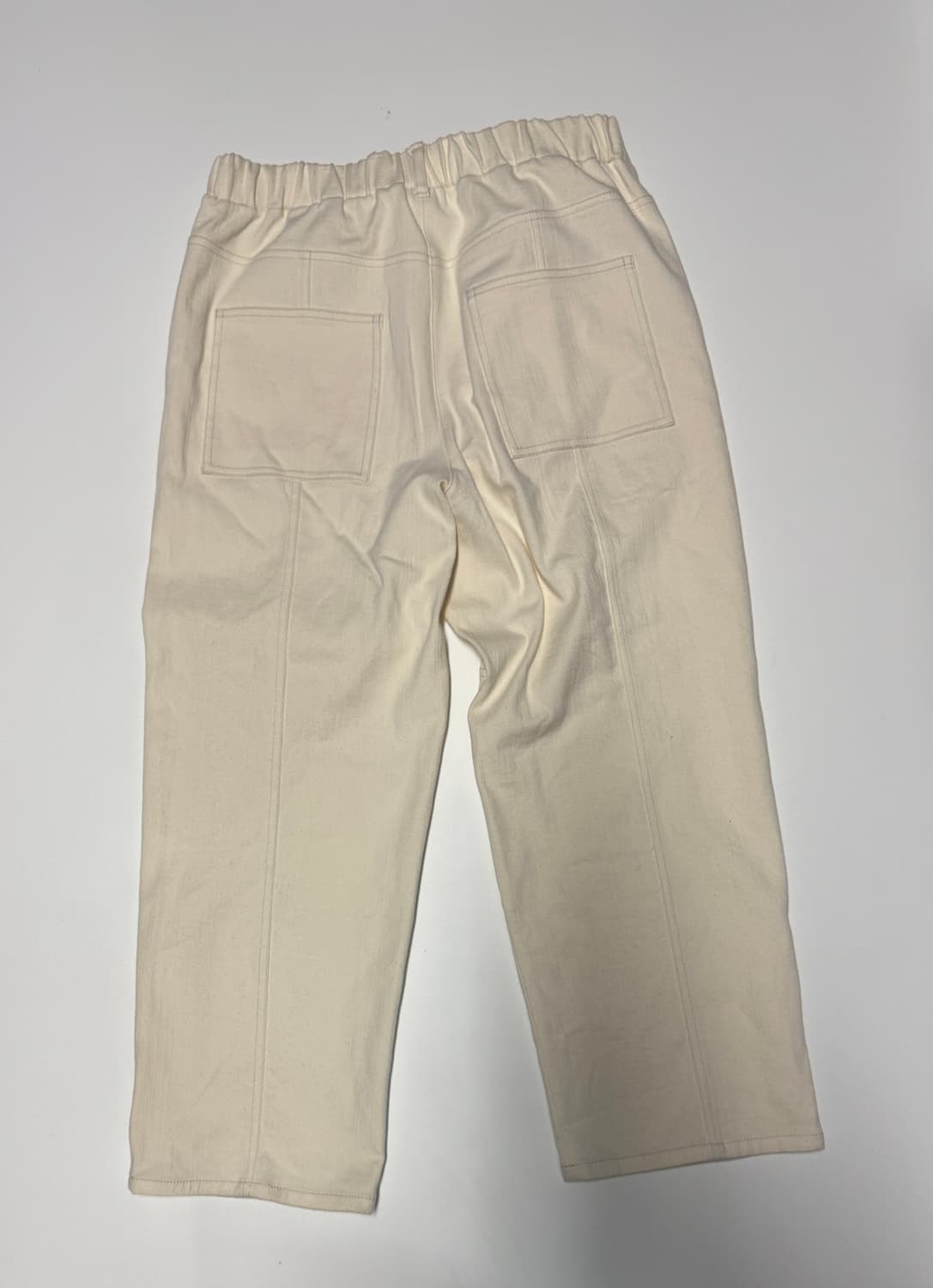 정품 여성 르베이지 스티치 와이드 면바지 36.2인치 상품이미지1